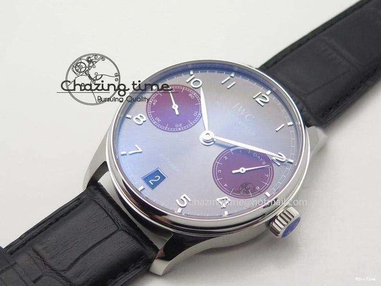 MIROTIME 0209 Portuguese Real PR IW500126 ZF 1:1 Best Edition Grey Red Dial On Black Leather Strap A52010 V Resilient 7333